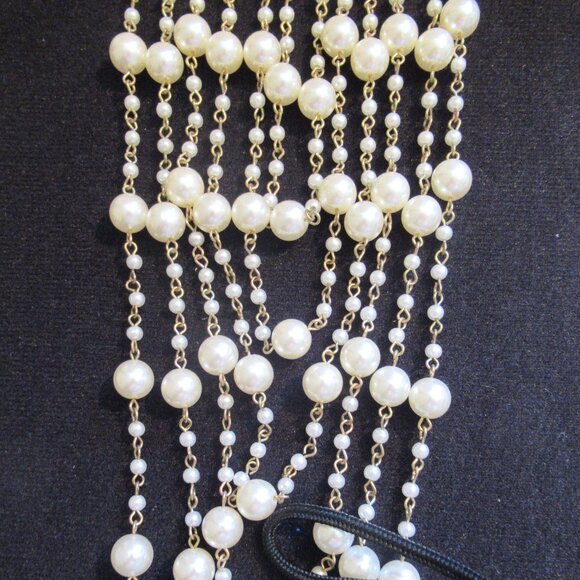 6 Strands, Champagne Pearl Necklace, Gold, 20" Long, Luxury, Faux, - Picture 12 of 14